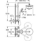 System prysznicowy Grohe TEMPESTA SYSTEM 210, z termostatyczną baterią prysznicową i okrągłą głowicą prysznicową, chrom