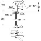 Robinet de lavabo Grohe ESSENCE, taille M, chromé