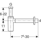 Sifón sumergible Geberit, negro mate, d 32 mm