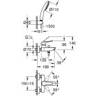 Vanová baterie Grohe EUROSMART, odkrytá, se...