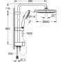 Σύστημα ντους Grohe TEMPESTA 250, με εκτροπέα και ντους πάνω από το κεφάλι στρογγυλό χρώμιο