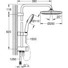 Sistema de duche Grohe TEMPESTA 250 com desviador,...