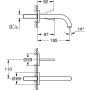 Grohe Atrio 2-Loch-Waschtisch-Wandarmatur, Ausladung 185mm chrom