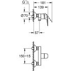 Robinet de douche Grohe EUROECO, apparent, chromé