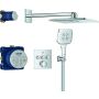 Grohe Duschsystem GROHTHERM SMARTCONTROL, UP, eckig, 3 Absperrventile, Rapido SmartBox chrom