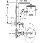 Grohe TEMPESTA 250 duş sistemi, tek kollu banyo bataryası...