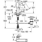 Grohe ALLURE BRILLIANT Waschtischarmatur, L-Size, Zugstangen-Ablaufgarnitur chrom