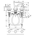 Misturadora de lavatório de 3 furos Hansgrohe PuraVda