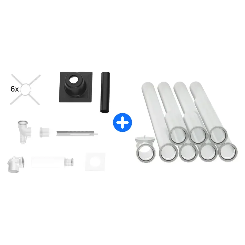 BOSCH Abgas-Standardpaket BOPA FC01 Schacht starr, 80/125, 10m, RLU