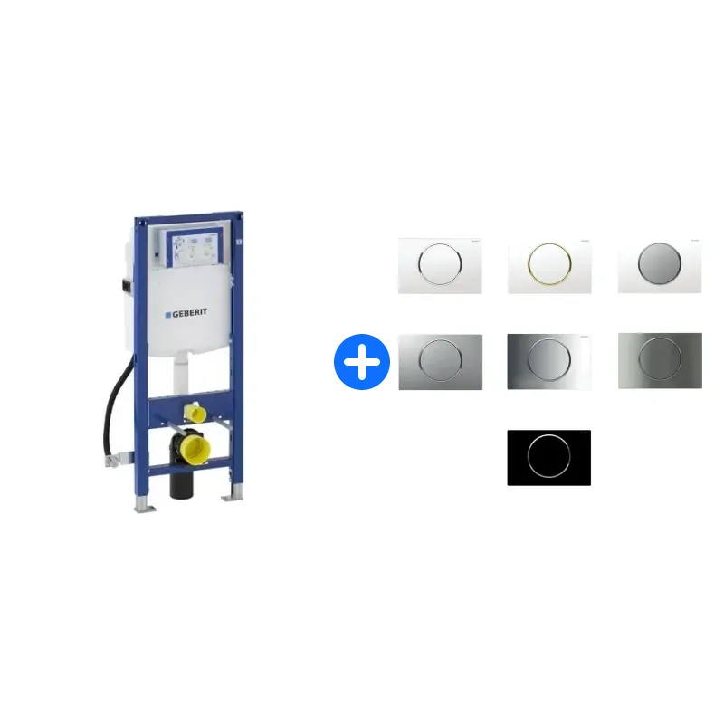 WC-Vorwandelement Komplettset: Geberit Duofix Wand-WC, 112 cm, mit UP-Spk. UP320, Barrierefrei