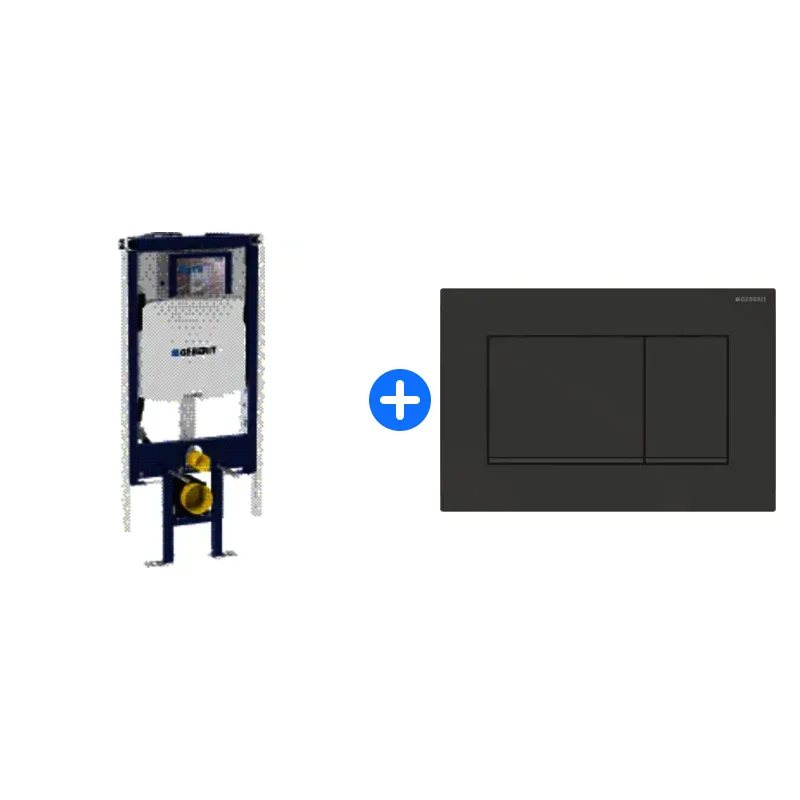 WC-Vorwandelement Komplettset: Geberit Duofix Wand-WC-Eckelement, 112cm 111.390.00.5, m.UP-Spk. UP320