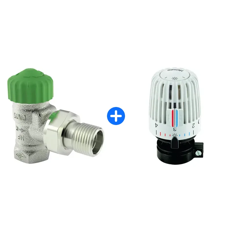 Thermostatventil-Set: HEIMEIER Thermostat-Ventilunterteil Eclipse 300, Eckform, DN 15