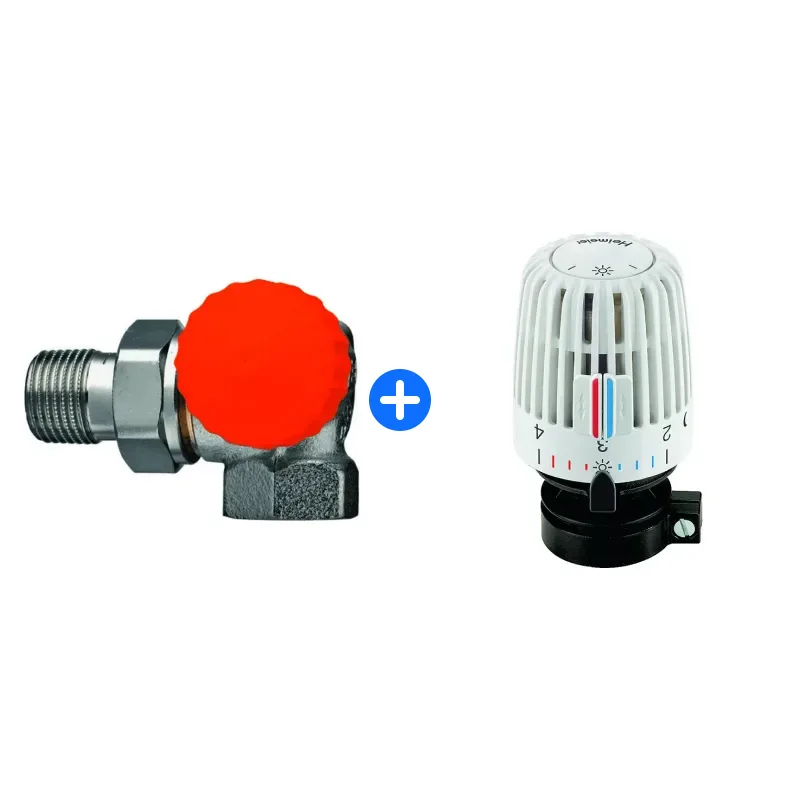 Thermostatventil-Set: Heimeier Thermostat-Ventilunterteil Eclipse,Winkeleck/rechts,DN10