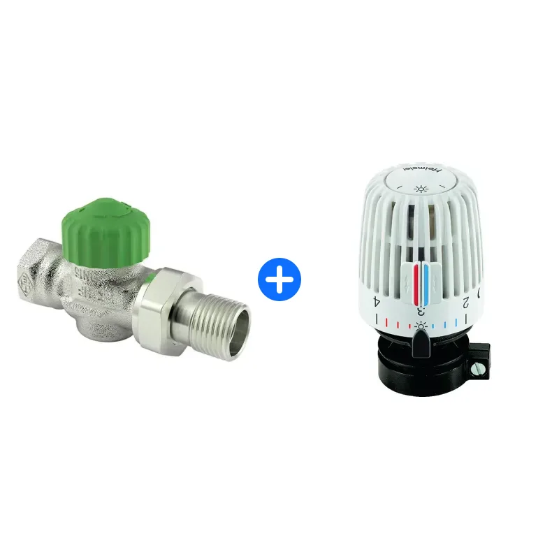 Thermostatventil-Set: HEIMEIER Thermostat-Ventilunterteil Eclipse 300, Durchgangsform, DN 15