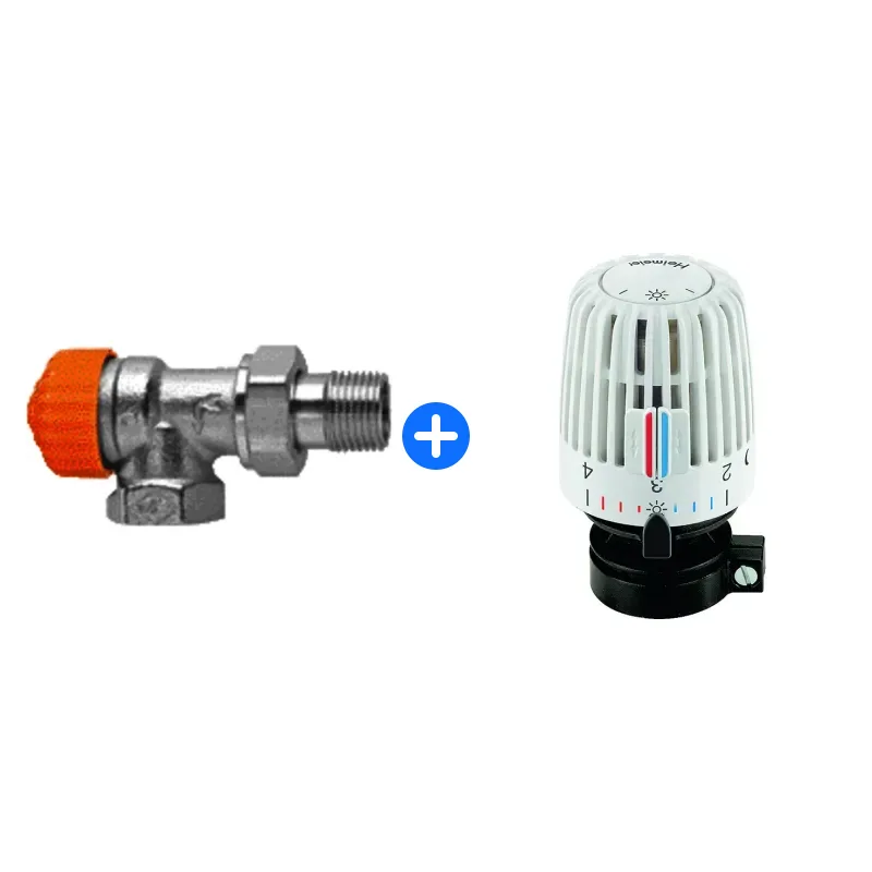 Thermostatventil-Set: Heimeier Thermostat-Ventilunterteil Eclipse,umgek.Flußrichtung,Eck,DN15
