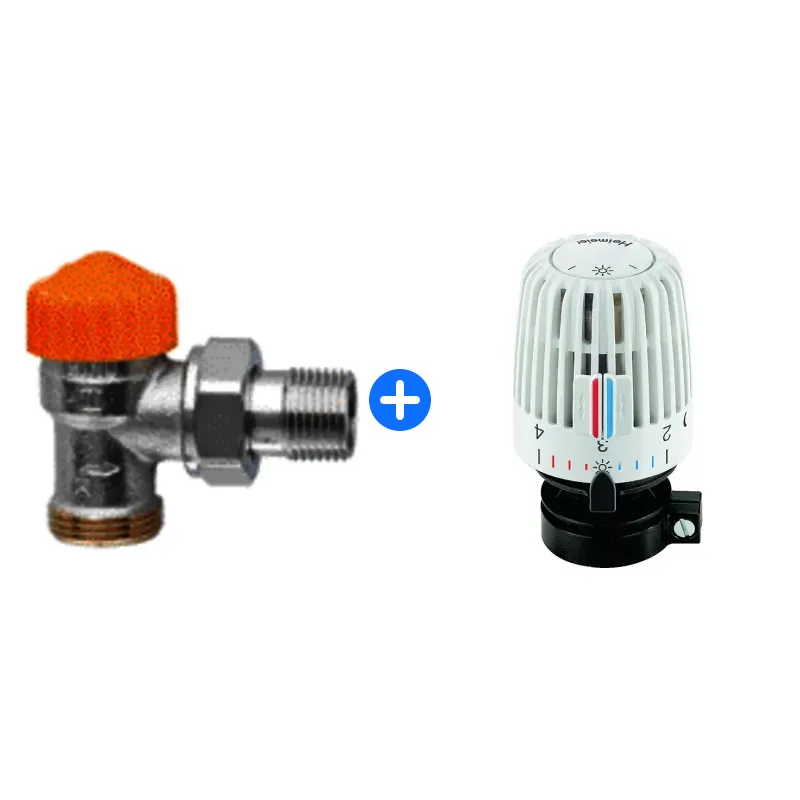 Thermostatventil-Set: Heimeier Thermostat-Ventilunterteil Eclipse,Eckform,DN15,AG 3/4",3935-02.000