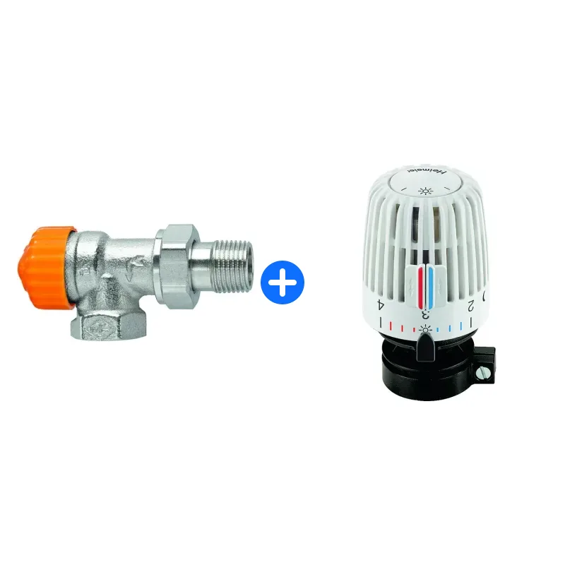 Thermostatventil-Set: Heimeier Thermostat-Ventilunterteil Eclipse,umgek.Flußrichtung,Eck,DN10