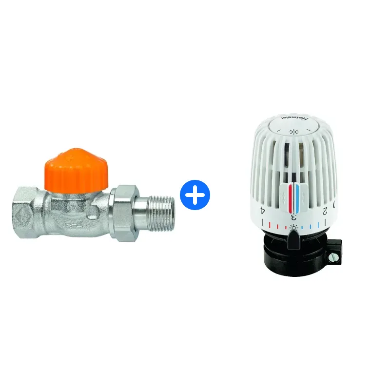 Thermostatventil-Set: Heimeier Thermostat-Ventilunterteil Eclipse,umgek.Flußrichtung,Dg,DN15