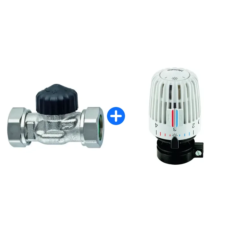 Thermostatventil-Set: Heimeier Thermostat-Ventilunterteil 3/4"D flachdichtend, 2272-03.000