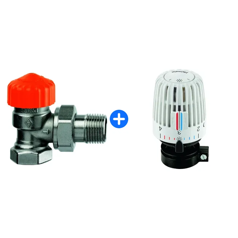 Thermostatventil-Set: HEIMEIER Thermostat-Ventilunterteil Eclipse, Eckform, verkürzt, DN 20