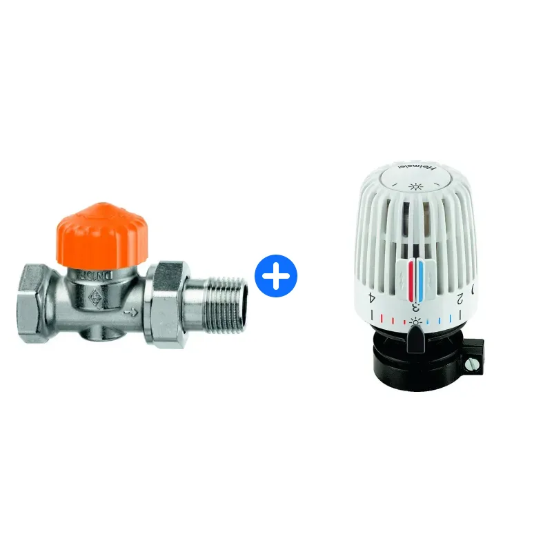 Thermostatventil-Set: HEIMEIER Thermostat-Ventilunterteil Eclipse, Durchgang, verkürzt, DN 20