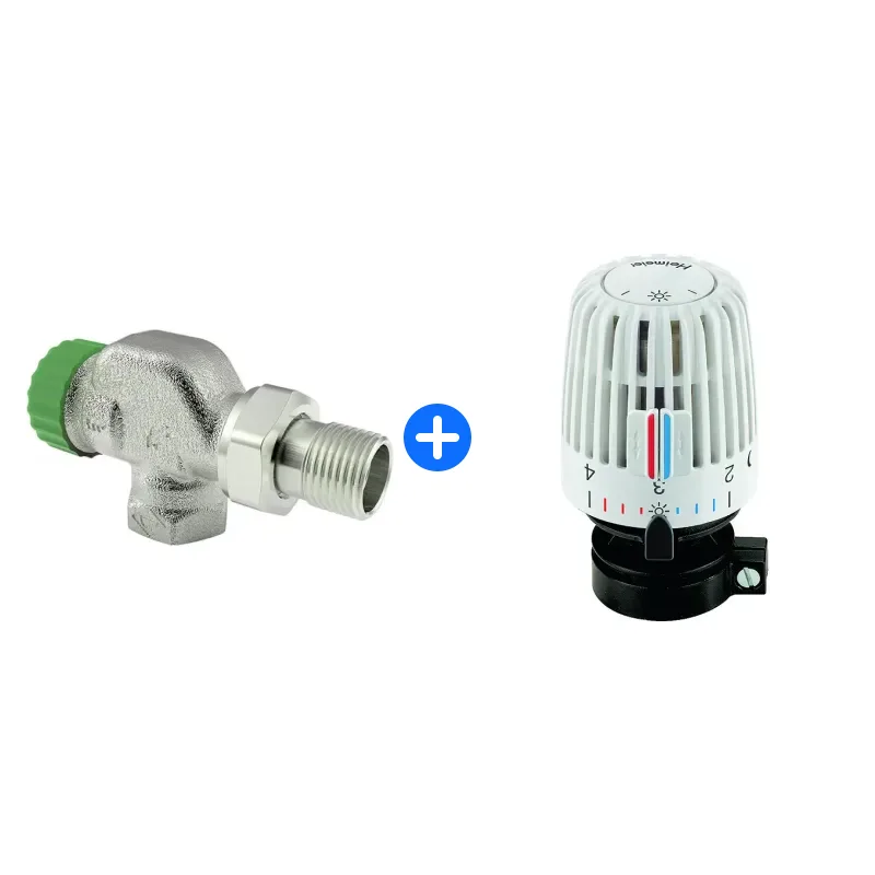 Thermostatventil-Set: HEIMEIER Thermostat-Ventilunterteil Eclipse 300, Axialform, DN 15