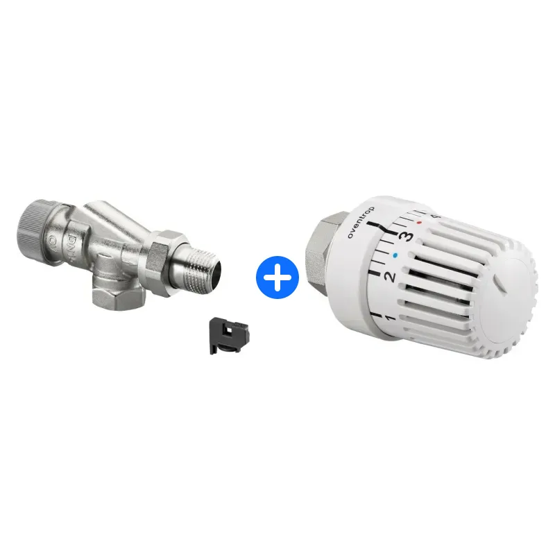 Thermostatventil-Set: Oventrop Thermostatventil Baureihe AQ, Vorlauf Axial, DN 10, 3/8"