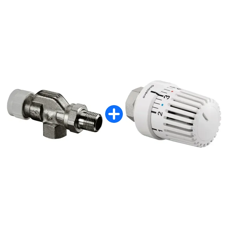 Thermostatventil-Set: OVENTROP Thermostatventil M30x1,5 DN 10 axial Baureihe AV9,mess.vern., 1183903