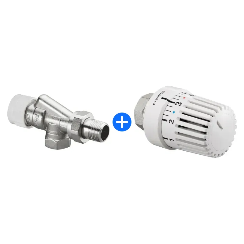 Thermostatventil-Set: OVENTROP Thermostatventil M30x1,5 DN 20 axial Baureihe AV9,mess.vern., 1183906