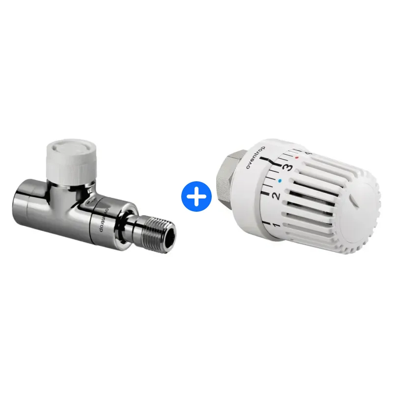 Thermostatventil-Set: OVENTROP Thermostatventil "Baureihe E" DN15, 1/2", PN10, Durchgang, anthrazit