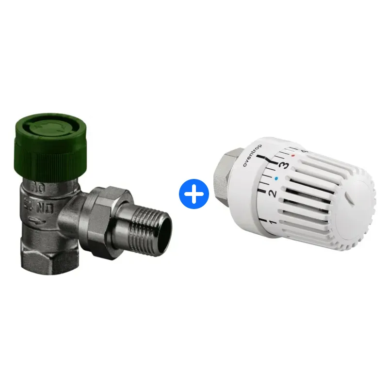 Thermostatventil-Set: OVENTROP Thermostatventil "Baureihe AZV" DN20, 3/4", PN16, Eck