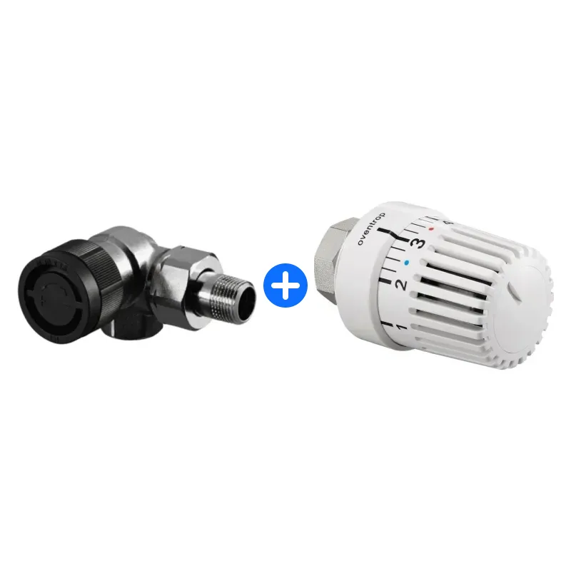 Thermostatventil-Set: OVENTROP Thermostatventil "Baureihe A" DN10, R 3/8, PN10, Winkel-Eck links