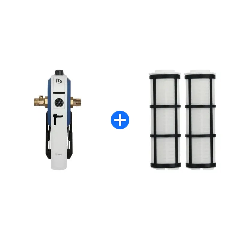 Filter mit Ersatz-Filtereinsatz: BWT Einhebelfilter E1 mit Druckminderer DN 25 (R 1"), Hauswasserstation