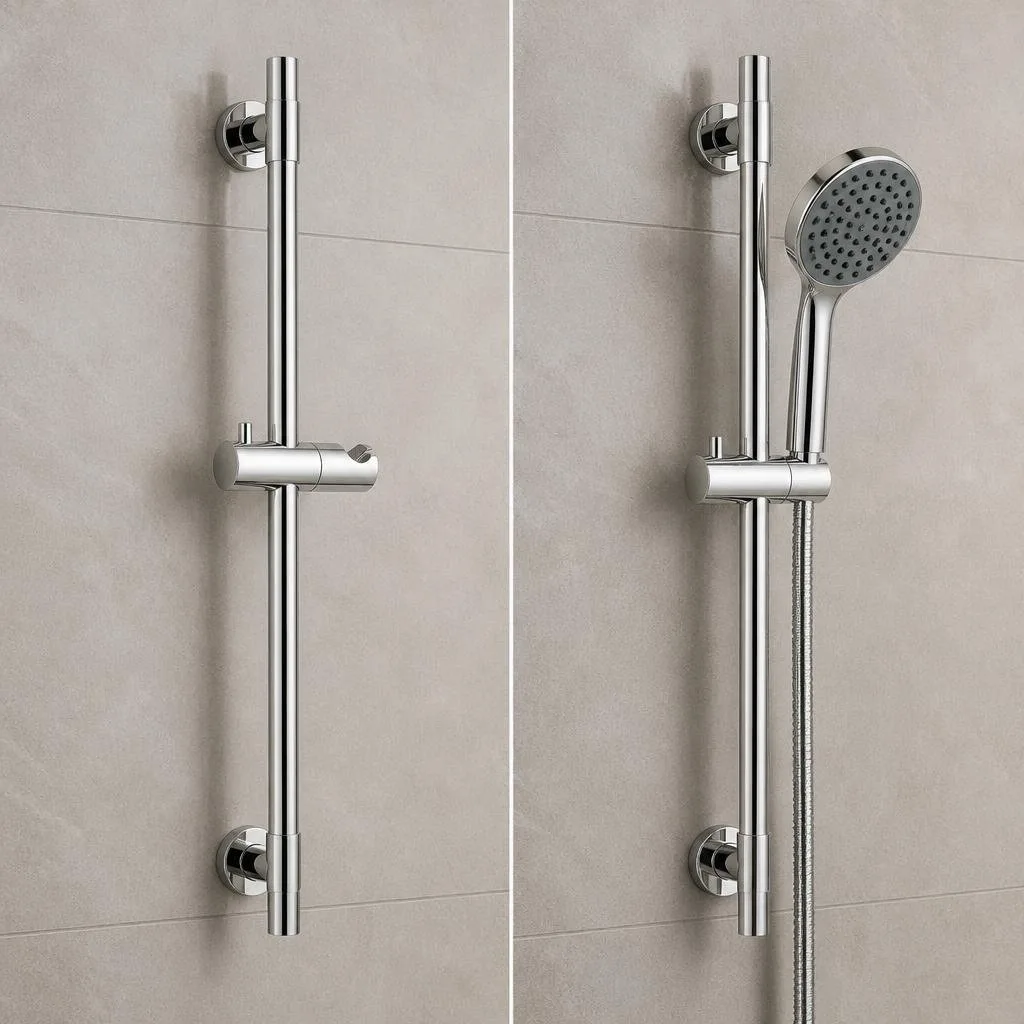 Vergleich einer Brausestange mit einem Brausestangenset