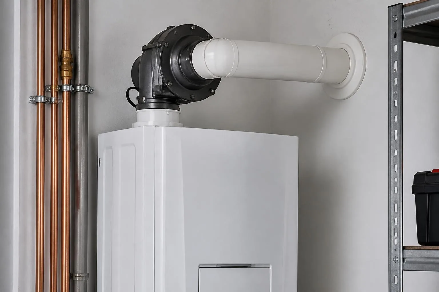 Gebläse und Abgasanlage einer Gastherme
