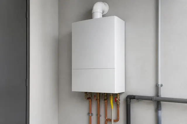 Wandhängende Gastherme mit geschlossener Geräteverkleidung
