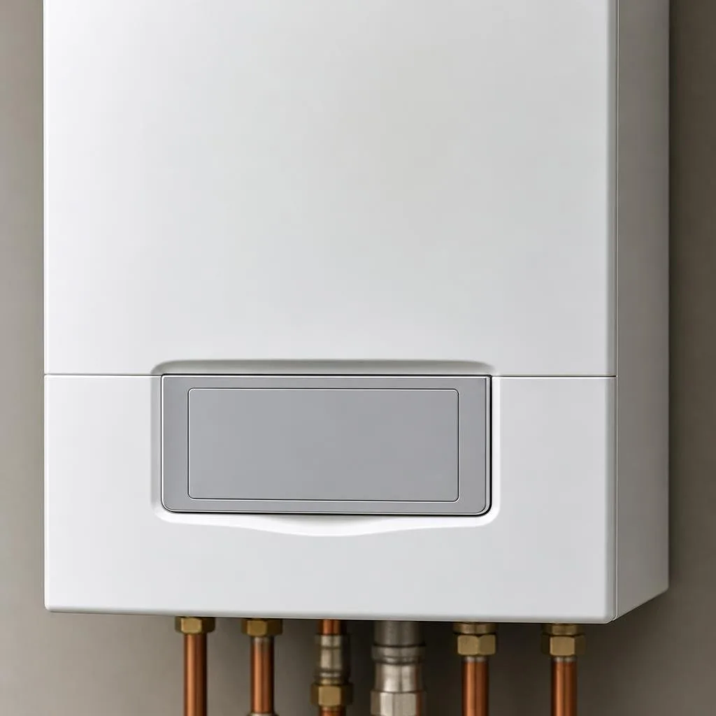 Bedienfeld eines Gas-Brennwertgeräts mit unbeschriftetem Display