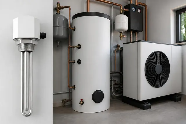 Elektroheizstab als Zubehör für eine Wärmepumpe