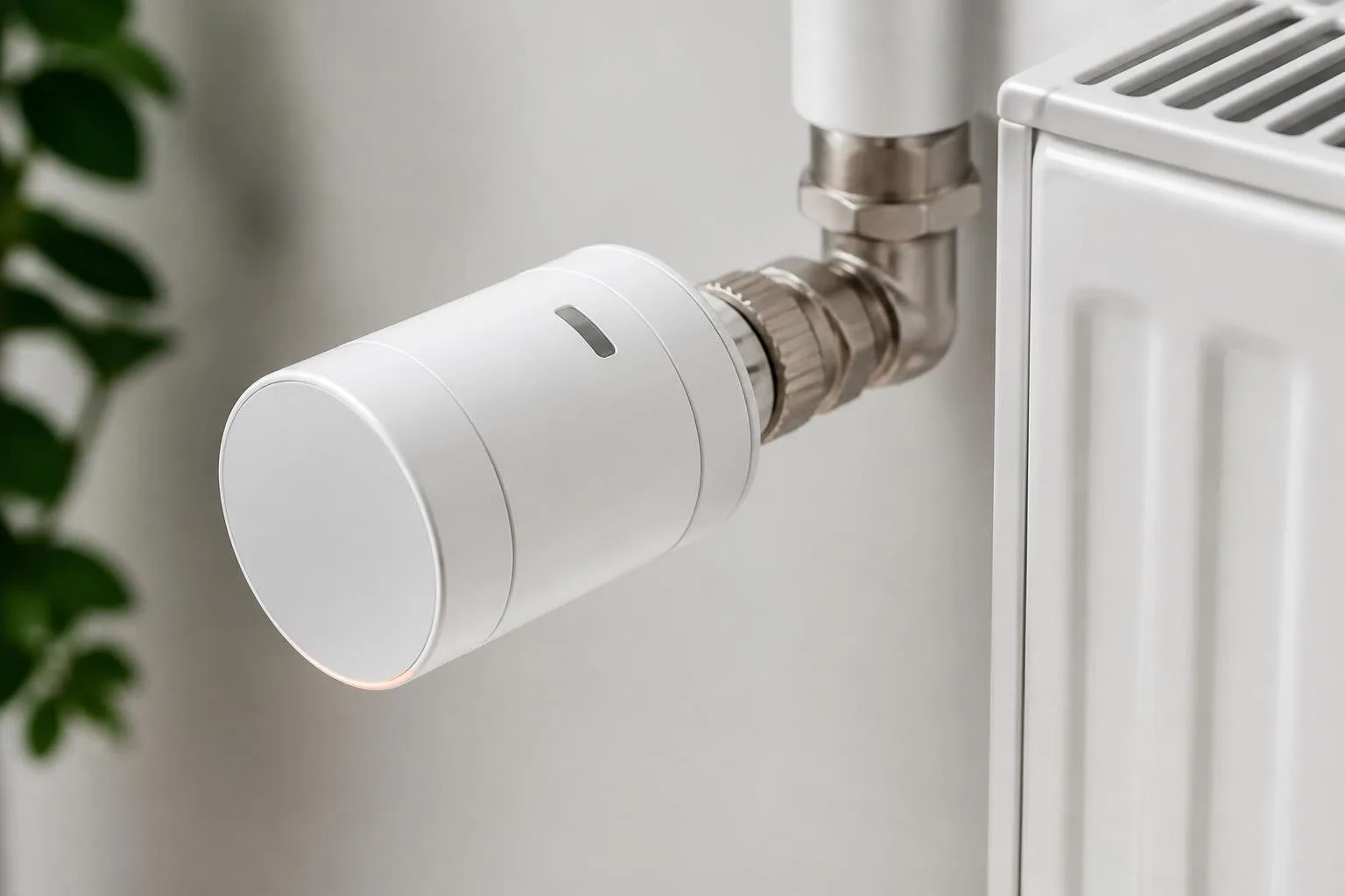 Heizkörperthermostat am Ventil eines Heizkörpers