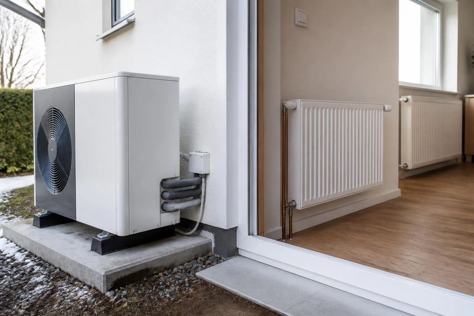 Wärmepumpe als Teil einer Heizungsmodernisierung im Wohnhaus
