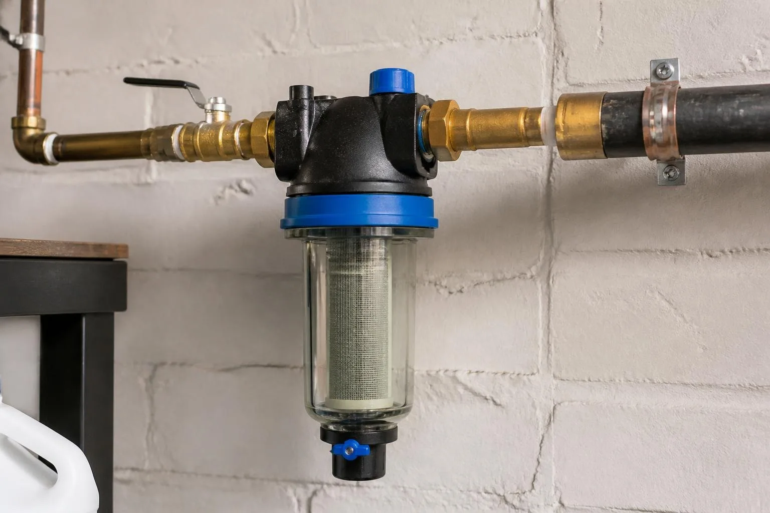 Rückspülfilter an einer Hauswasserleitung