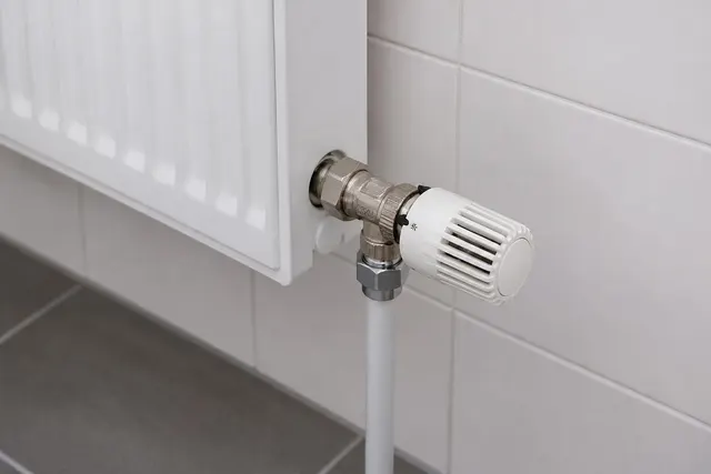 Thermostatventil mit Thermostatkopf an einem Heizkörper