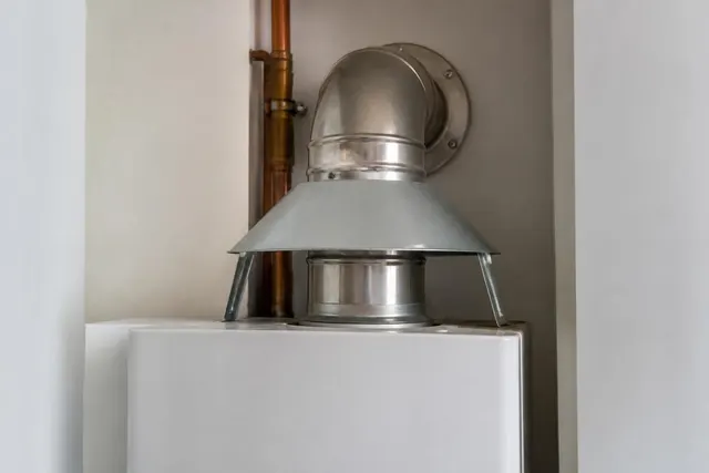 Abgasführung und Strömungssicherung einer Gastherme