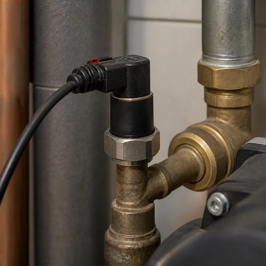 Wasserdrucksensor und Anschluss an einem Heizgerät