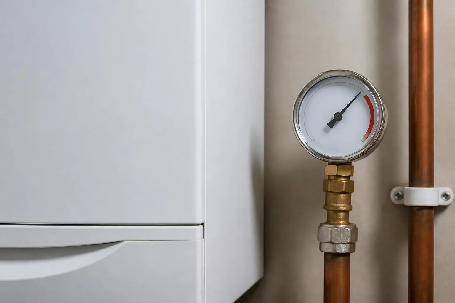 Manometer an einem geschlossenen Heizgerät zur Einordnung des Vaillant-Status S.41