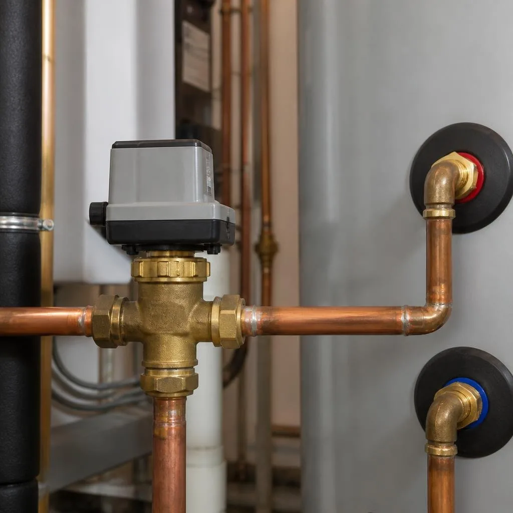 Umschaltventil und Speicheranschlüsse einer Wärmepumpe