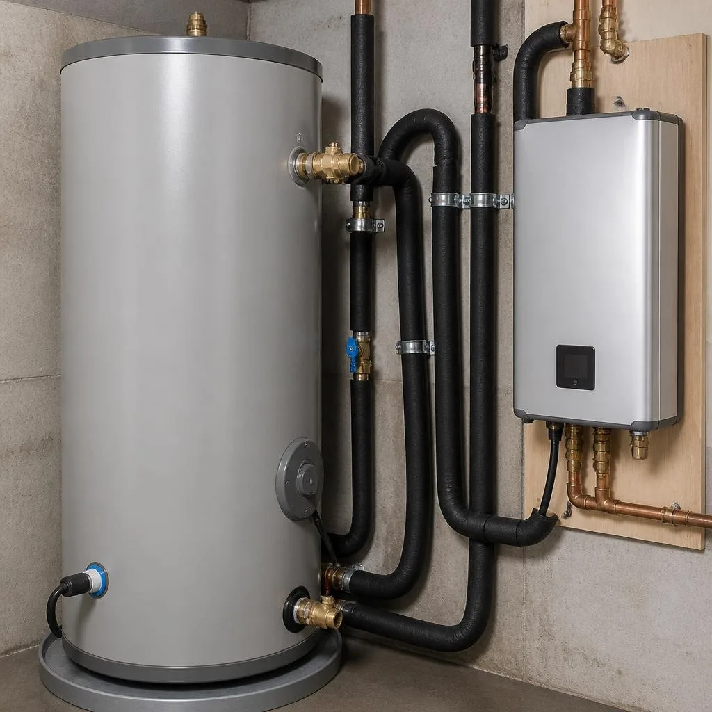 Warmwasserspeicher und kompakter Durchlauferhitzer